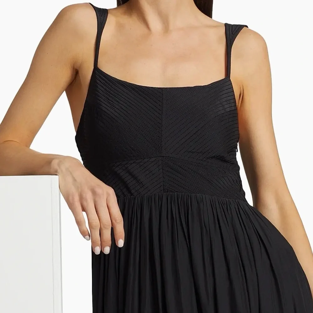 Ramy Brook Black August Pleated Maxi Dress